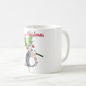 Frohe Weihnachten Holly Igel Kaffeetasse (VorderseiteRechts)