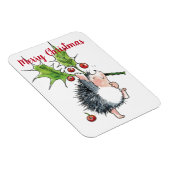 Frohe Weihnachten Holly Igel Magnet (Rechte Seite)