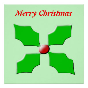 Frohe Weihnachten Holly individualisierbares Poste Poster