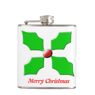 Frohe Weihnachten Holly individuell anpassbare Fla Flachmann