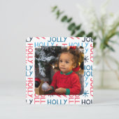 Frohe Weihnachten Holly Jolly Personalisiert (Stehend Vorderseite)