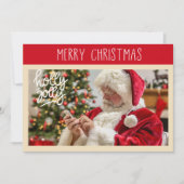 Frohe Weihnachten | Holly Jolly Santa Foto Card (Vorderseite)