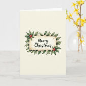 Frohe Weihnachten Holly Karte (Gelbe Blume)