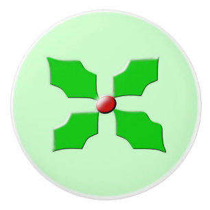 Frohe Weihnachten Holly Keramik Knob Keramikknauf