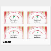 Frohe Weihnachten Holly, Personalisiertes Backen Rechteckiger Aufkleber (Blatt)