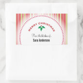 Frohe Weihnachten Holly, Personalisiertes Backen Rechteckiger Aufkleber (Tasche)