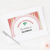 Frohe Weihnachten Holly, Personalisiertes Backen Rechteckiger Aufkleber (Umschlag)