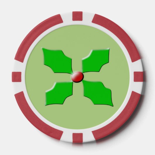 Frohe Weihnachten Holly Pokerchips (Vorderseite)