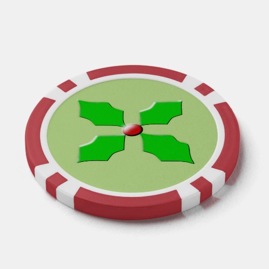 Frohe Weihnachten Holly Pokerchips (Einzeln)