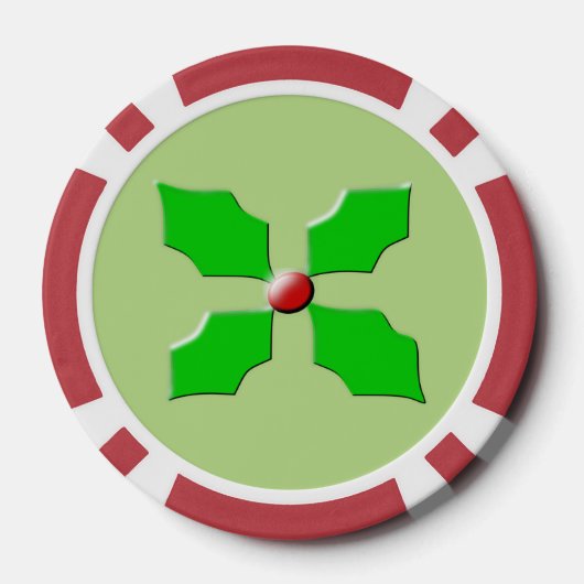 Frohe Weihnachten Holly Pokerchips (Rückseite)