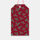 Frohe Weihnachten Holly Red Green Geschenkmarke Geschenkanhänger (Rückseite)
