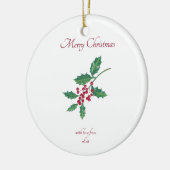 Frohe Weihnachten Holly Red Ornament (Links)