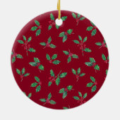 Frohe Weihnachten Holly Red Ornament (Hinten)