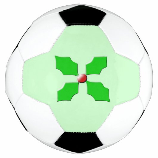 Frohe Weihnachten Holly Soccer Ball (Vorderseite)