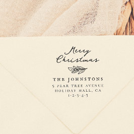 Frohe Weihnachten Holly Sprig Familienfamilie Rück Permastempel