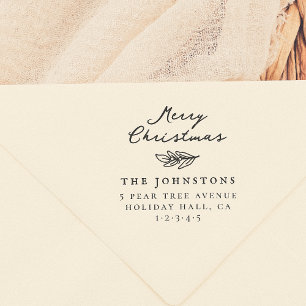 Frohe Weihnachten Holly Sprig Familienfamilie Rück Permastempel