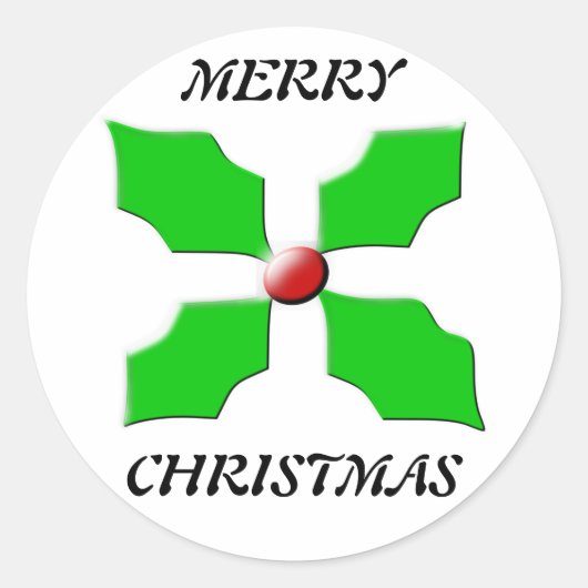 Frohe Weihnachten Holly Stickers (Vorderseite)