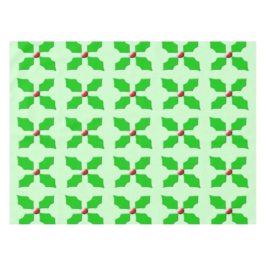 Frohe Weihnachten Holly Tablecloth Tischdecke (Vorderseite (Horizontal))