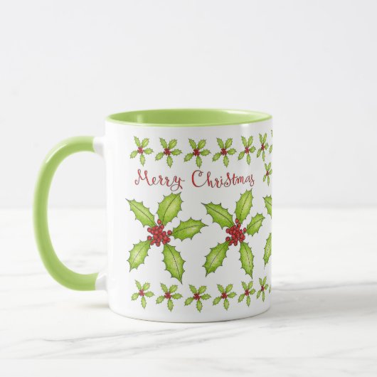 Frohe Weihnachten Holly Tasse (Links)