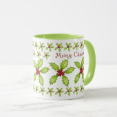 Frohe Weihnachten Holly Tasse (VorderseiteRechts)