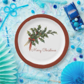 Frohe Weihnachten Holly Tellers Pappteller (Party)