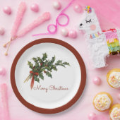 Frohe Weihnachten Holly Tellers Pappteller (Party)