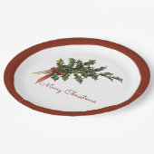 Frohe Weihnachten Holly Tellers Pappteller (Schrägansicht)