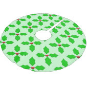 Frohe Weihnachten Holly Tree Skirt Polyester Weihnachtsbaumdecke (Schrägansicht)
