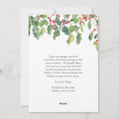 Frohe Weihnachten Holly und Berry Greenery Foto (Rückseite)