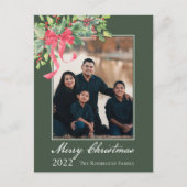 Frohe Weihnachten Holly und Berry Greenery Foto Ho (Vorderseite)