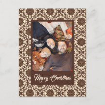 Frohe Weihnachten Holly | Vintage Creme und Braun