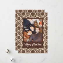 Frohe Weihnachten Holly | Vintage Creme und Braun