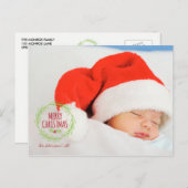 Frohe Weihnachten Holly Wreat Holiday Foto Postcar (Vorne/Hinten)