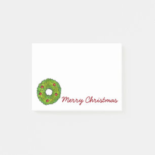 Frohe Weihnachten Holly Wreath Cookie Xmas Post-it Klebezettel