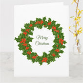 Frohe Weihnachten Holly Wreath Karte (Gelbe Blume)