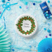 Frohe Weihnachten Holly Wreath Pappteller (Party)