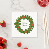 Frohe Weihnachten Holly Wreath Serviette (Beispiel)