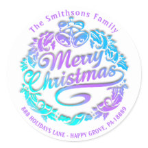 Frohe Weihnachten Holly Wreath UAWG Royal Blue Omb