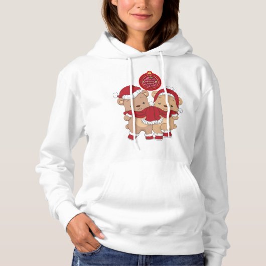 Frohe Weihnachten Hooded Sweatshirt (Vorderseite)