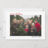 Frohe Weihnachten Horizontal Foto Moderne Schrift (Vorderseite)