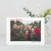 Frohe Weihnachten Horizontal Foto Moderne Schrift (Stehend Vorderseite)