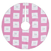 Frohe Weihnachten! | Hot Pink Typografie Polyester Weihnachtsbaumdecke (Vorderseite)