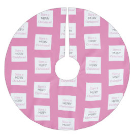 Frohe Weihnachten! | Hot Pink Typografie Polyester Weihnachtsbaumdecke