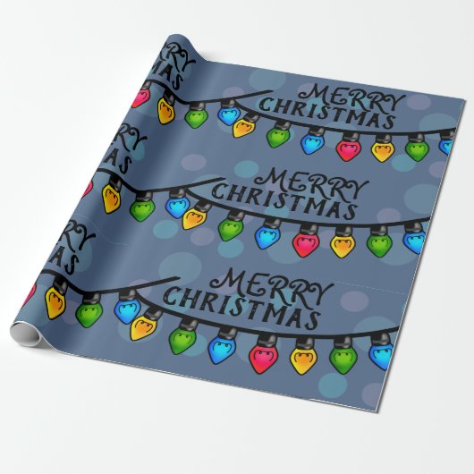 Frohe Weihnachten Hübsche Lichtdekoration Geschenkpapier (Ungerollt)