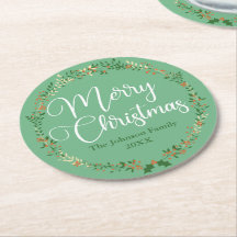 Frohe Weihnachten Hübschen grünen Kranz Custom Par