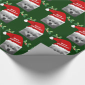 Frohe Weihnachten Hübscher Spitz und Weihnachtsman Geschenkpapier (Ecke)