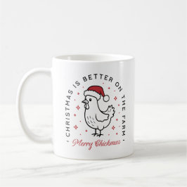 Frohe Weihnachten Huhn lustiger Bauernhof-Tier Kaffeetasse