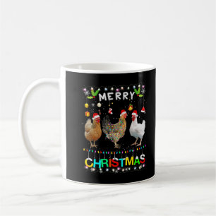 Frohe Weihnachten Hühnchen Weihnachtsmannmütze Lig Kaffeetasse