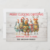 Frohe Weihnachten! Hühner Feiertagskarte (Vorderseite)
