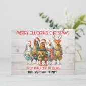 Frohe Weihnachten! Hühner Feiertagskarte (Stehend Vorderseite)